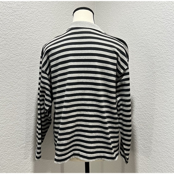 Vintage Fenn Wright Mason 100% Cotton Striped Polo Cropped Women’s S Oversized - Picture 4 of 9
